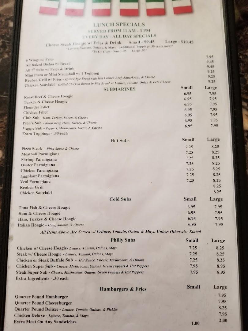 Pino's Pizza Menu image 2